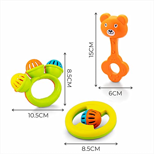 Image of Storio Infant Acrylonitrile Butadiene Styrene (Abs) So Sweet Rattle 3Pcs Packing Non Toxic Bright and Colorful Rattles Baby Boy Girl Toys Set,Multicolor (Pack of 2)