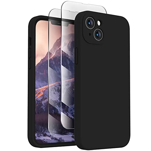 Image of FireNova Designed for iPhone 14 Case, Silicone Upgraded [Camera Protection] Phone Case, Soft Anti-Scratch Microfiber Lining Inside, 6.1 inch, Black