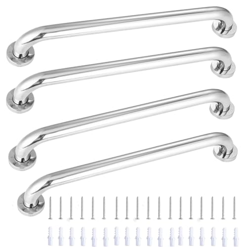 ユアクト 浴室手すり お風呂てすり 浴槽手すり 手摺 ステンレス浴室手すり トイレ用 4PCS 2.5CMx40CM