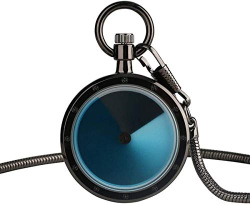 Mode Einzigartige allmähliche Änderung Plattenspieler Farbe Zifferblatt Taschenuhr 30cm Schlangenkette Quarz Herrenuhren Keine Abdeckung Design Uhr
