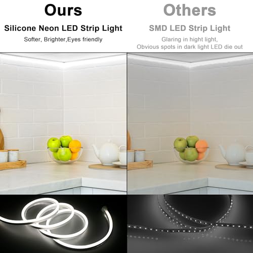 Image of Cozylady LED Lights Strips for Decoration 120 LEDs /m, CRI>90, 5V Dimmable Light Strip, 180 Even Lighting, IP20 Indoor, Flexible LED Tape for Room Decoration (3M /9.84Ft-USB-Cold White)