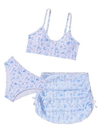 Maillot de bain fille rembourré Maeau : ensemble anti-gêne 3 pièces avec maille réglable