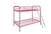 DHP Dusty Twin over Twin Metal Bunk Bed with Secured Ladder, Pink
