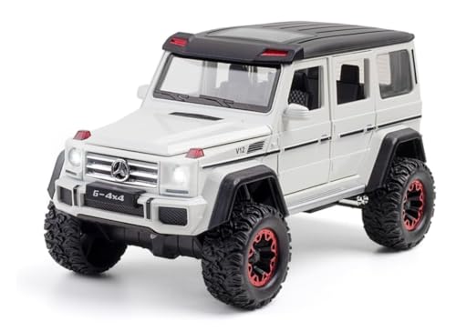 Image of 1:32 Scale Mercedes Benz AMG G500 Off Road Toy Car | Metal Pullback Diecast Car for Kids with Openable Doors, Sound, Light Effects Toy for Car (Color As Per Available), White