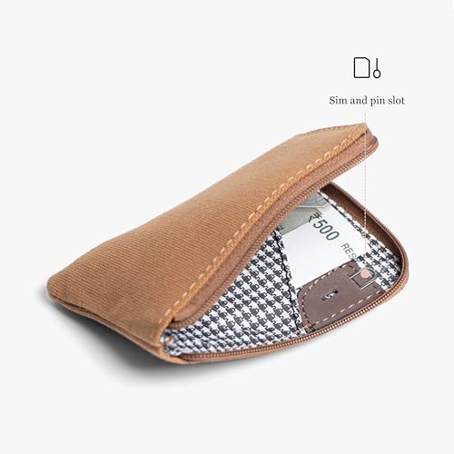 Image of Bellblock Canvas Card Holder Wallet for Man /Women | Upto 15 Cards, Folded Cash & Coins | Coin Pouch | Credit /Debit Card Holder for Men /Women | Gift for man /Woman | Mustard