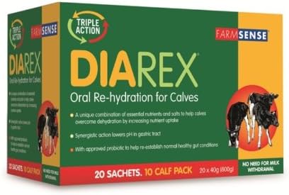 Farmsense - Diarex Diarrhoea Dehydration Probiotic for Calves 40 Gm x Size: 20