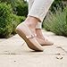 Imagen de GLAMORA Bailarinas Mujer Merceditas Punto Correa Hebilla Cierre Rápido Zapatos Planos Cómodos Plantilla Acolchada Tejido Transpirable Verano Ligero Diario Ajustable-nude-39