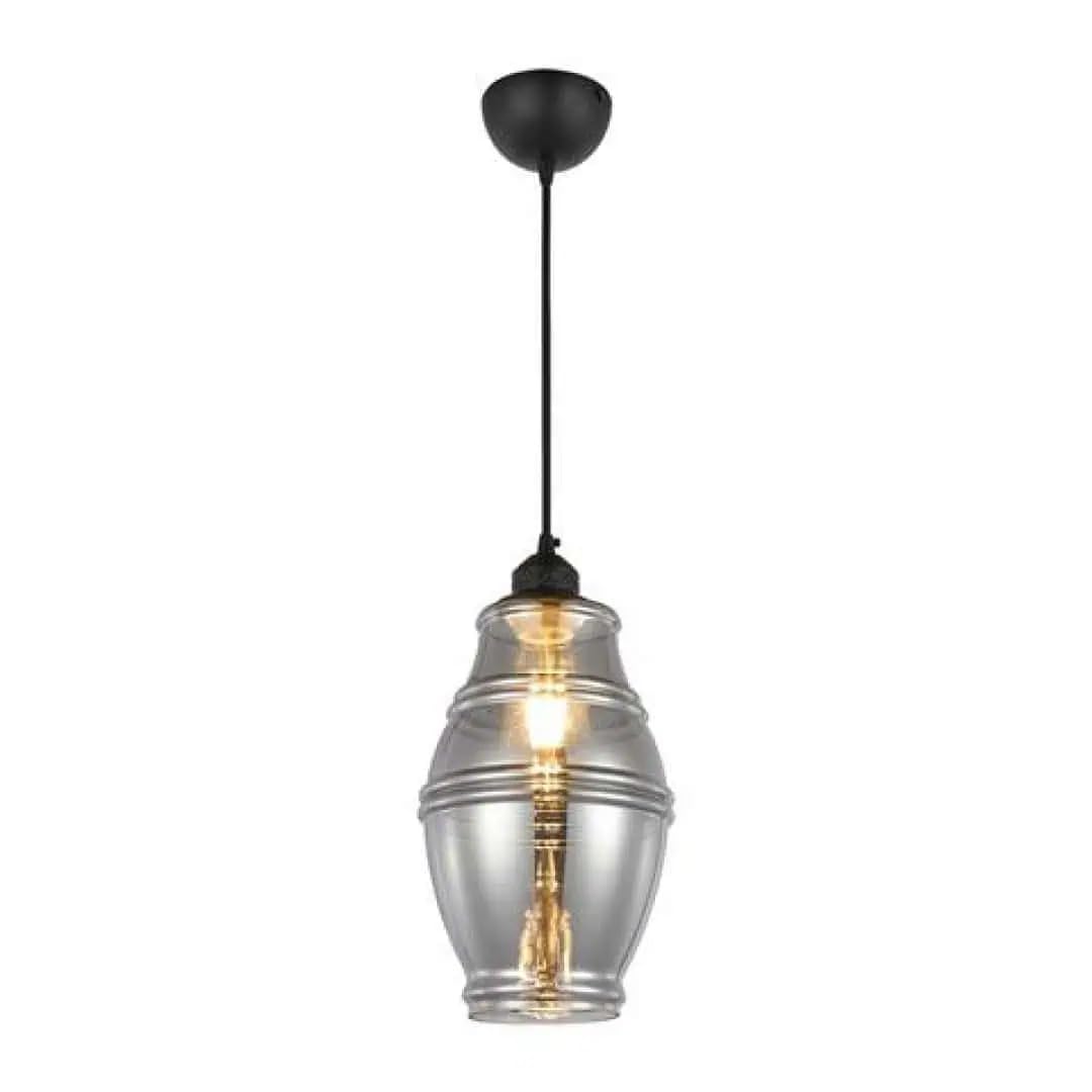 Lampadario a sospensione, vetro color titanio, attacco E27, max. 60 W, IP20, cavo regolabile da 1 m - ELEMENT-1