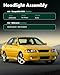 SCITOO Headlight Assembly For Nissan Sentra 4-Door 2000-2003 Compatible with 2000 2001 2002 2003 Nissan Sentra Headlamp Black Housing Amber Reflector Driver and Passenger Side