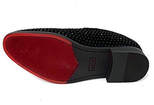 G4U-Alberto Fellini Men's Dress Shoes Rhinestone Loafers Stage Tuxedo Fashion Glitter, 10 Black3