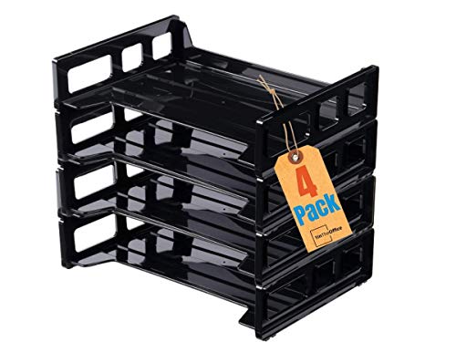 1InTheOffice Desk Tray Side Load Letter Tray4 Pack