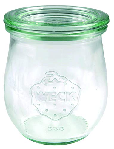 Weck Lot de 12 bocaux en forme de tulipe # 762-220 ml - Avec pinces et joints - Avec couvercles de 60 mm de diamètre - 58307