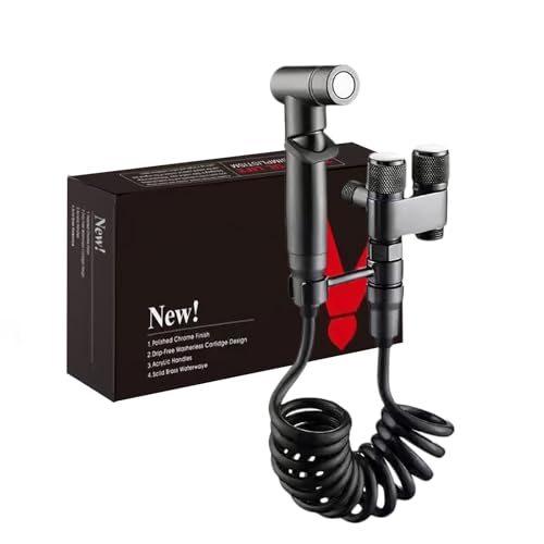 Kit douchette bidet gris avec flexible télescopique 2m et support - 2