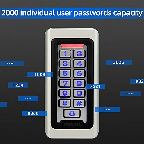 Retekess T-Ac03 Security Access Control Keypad,Rfid Keypad,Door Access Control,Stand-Alone Keypad,2000 Users,Wiegand 26-Bit,Support Proximity Rfid Card #TOP6