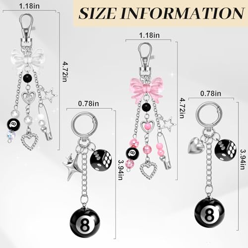 Image of Bag Charms for Handbag Cherry Strawberry Y2K Bow Keychain Cute Purse Charms Accessories for Women Tote Bag Fruit Charm