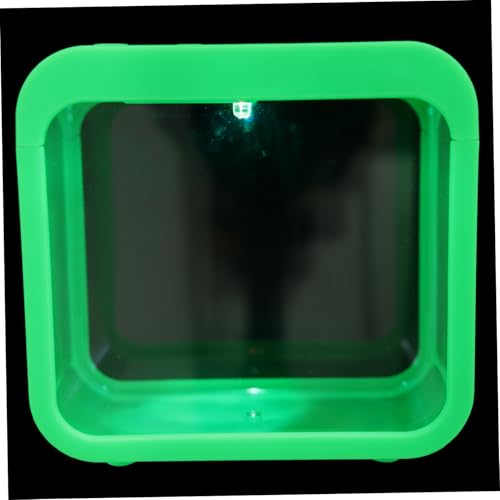 VILLFUL 変換搭載ミニベタ水槽 小型透明魚飼育タンク 卓上装飾用 簡単清掃可能 照明付き水槽デスクトップ用