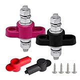 5/16' Stud Remote Battery Terminals 12V 200A, Ampper M8 Single Stud Battery Junction Post Thru Panel Remote...