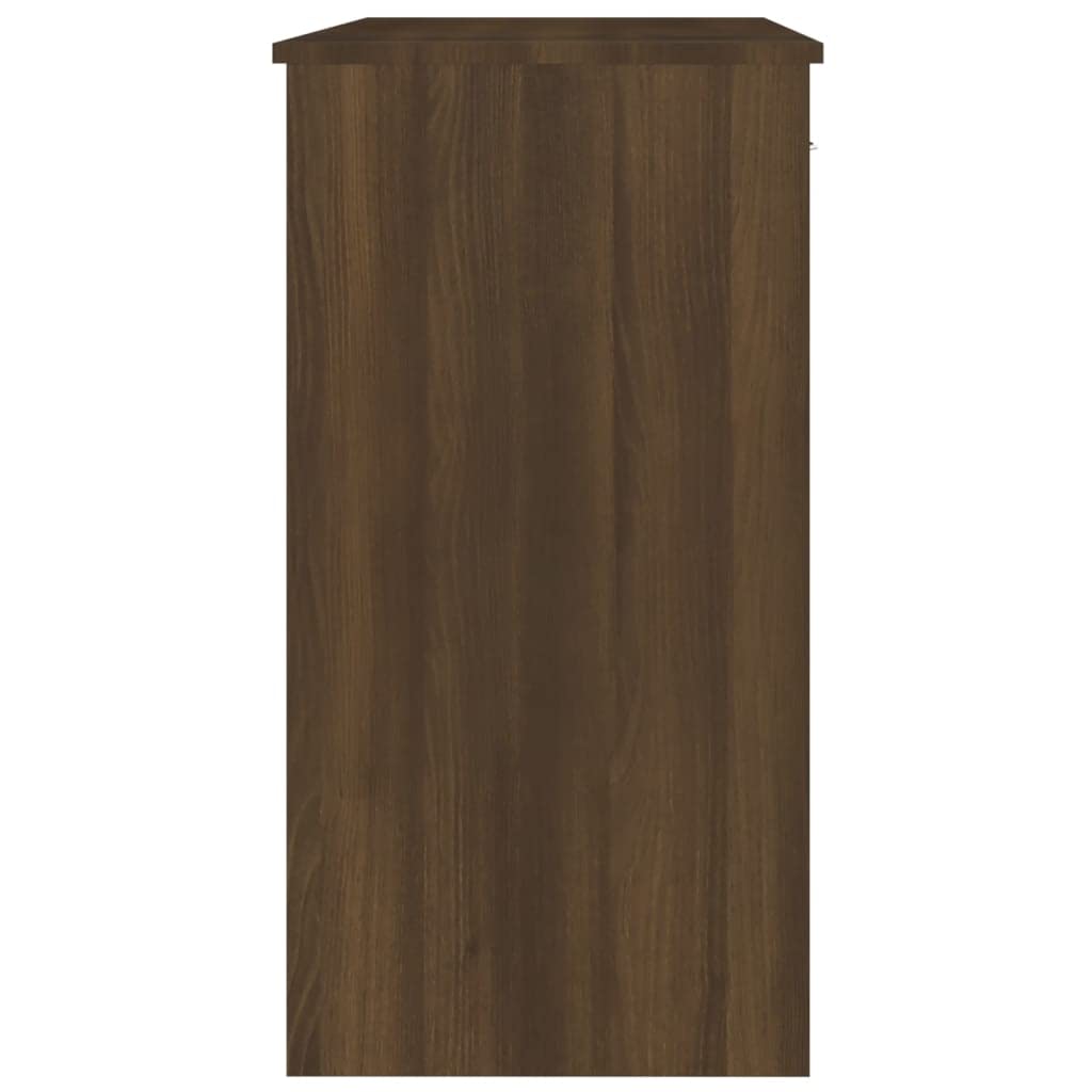 Schreibtisch Braun Eichen-Optik 80 x 40 x 75 cm Holzwerkstoff mit Zwei Schubladen, Arbeit Laptop PC Tisch, Büro Homeoffice, Stauraum für Ordnung im Jugendzimmer