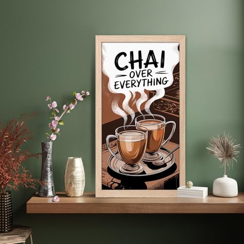 Image of NoWorries Wall art framed painting food posters for cafe decor (Synthetic wood frame) inch300 GSM premium art HD prints inch Wall painting for Home & Kitchen Decor (Pattern illustration)( Set of 1, Framed Painting) (NATURAL, ART-12, 10X19INCHES)