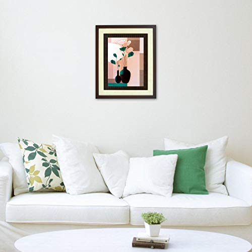 Image of Wens 'Floral Art Creation' Wall Art Painting (PS Wood, 46 cm x 38 cm x 3.75 cm, Brown)