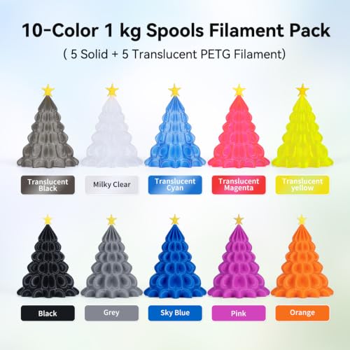 Image of RepRapper PETG 3D Printer Filament 1.75mm, 10 x 1KG Assorted Colors Pack