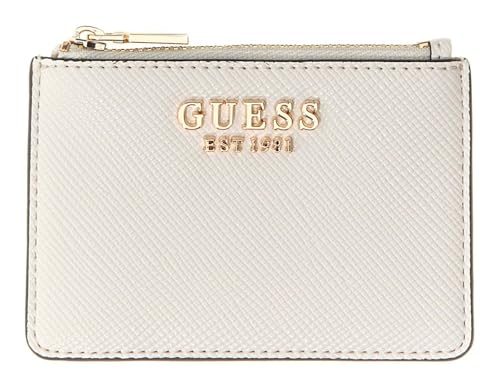 Porte-cartes de crédit GUESS Patsie blanc crème petit portefeuille fin femme