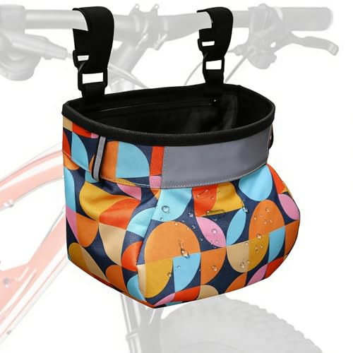 Cesta para bicicleta infantil de 24 x 12,7 x 17,8 cm, resistente al agua, bolsa para manillar de bicicleta, espacio de almacenamiento portátil en la parte delantera para niñas, parques de jardín