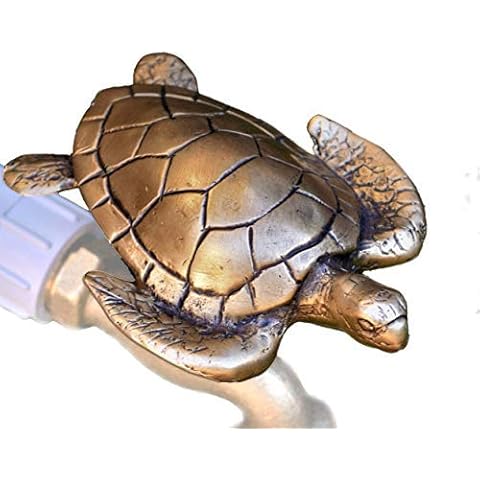 Festive Faucets Sea Turtle - Decorative Outdoor Faucet Handle with Universal Adapter, Brass, DIY, Replacement Handle Only (Faucet not Included) Cover
