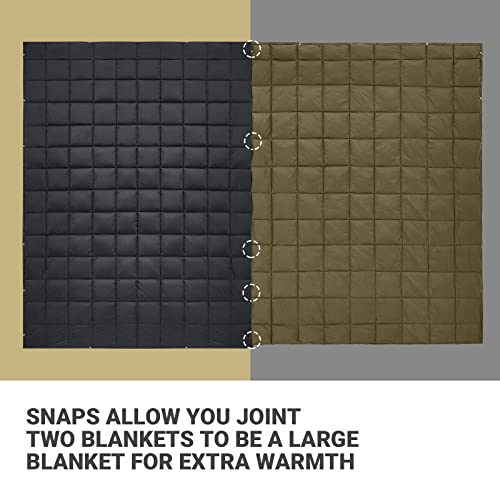 Kingcamp KS2013_BLACK_USVC3 Packable Lightweight Travel Down Alternative Warm Camping Blanket, Large Compact Outdoor Waterproof Insulated Blanket For Airplane,Hiking, Backpacking,Stadium,Park,Black 1.1Lbs 78.7X 56.7 In thumb #2