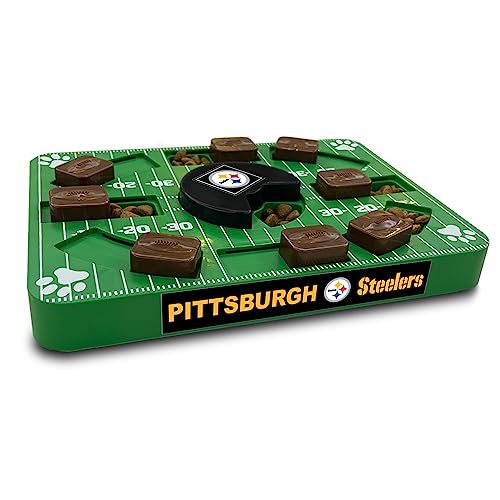 Image of Pets First NFL Pittsburgh Steelers Puzzle Toy for Dogs, Slow Feeder Board for Pets, Interactive Doggie Treat Toy