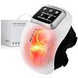 Verwarmd kniemassageapparaat, draadloos kniemassageapparaat, led-scherm, oplaadbaar, oplaadbaar, kniemassage voor kniepijn, knieën, stijfheid, banden, spierblessures (zilver)