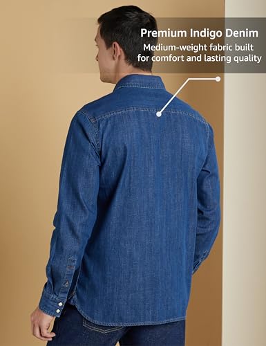 Image of Symbol Premium Men's Casual Cotton Denim Shirt | Regular Fit | Available in Plus Sizes