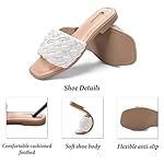 Ataiwee Women's Flat Slide Sandals - Fashionable Braided Elegant Cross Strap Flat Summer Sandals.