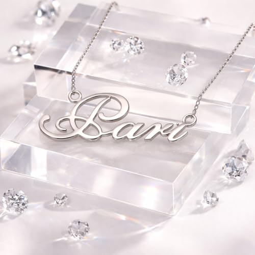 Image of Pari Cursive Gold & Silver Name Pendant Necklace, Best Jewelry Gift for Girls.