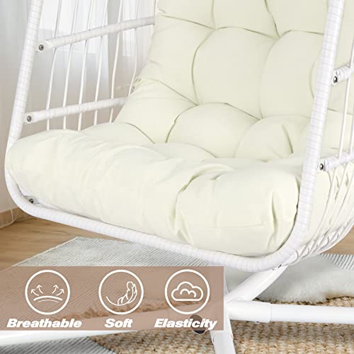 Chihee CH--EGG CHAIR WHITE Chair Foldable Wicker Rattan Hanging Chair Swing Chair Indoor Outdoor Patio Wicker Chair Hammock Chair thumb #5