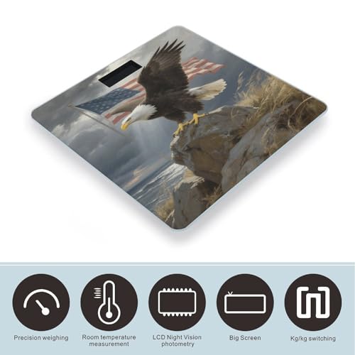 Balanza digital para baño Eagle Americana, vidrio templado miniatura 3