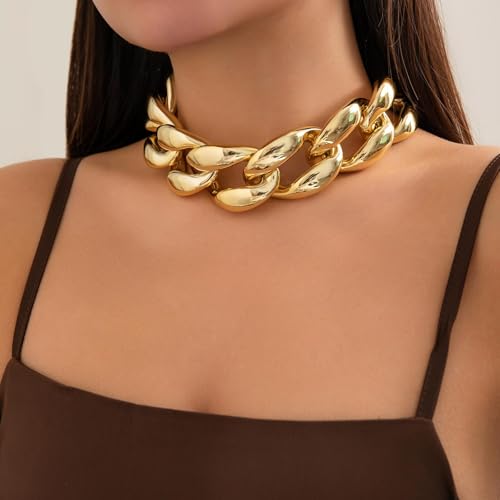 Collar de cadena cubana corta para sustituir joyas pesadas estilo punk 4