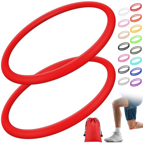 Image of Foilswirl Silicone Patella Knee Band for Basketball Patella Tendon Support Knee Pain Running Tendon Brace Support Strap(2,Red,M)