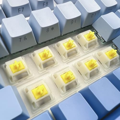 Image of Gateron Milky Yellow Pro V3 Keyboard Switches,Pre-lubed 5-Pin Linear Switches with Light Guide Pole for MX Mechanical Gaming Keyboard(Milky Yellow Pro V3,10Pcs)
