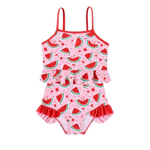 Image of Funnycokid Girls Swimsuit Kids Bathing Suit Rashguard Swimwear Long Sleeve 3 Piece Toddler 3-7 Years