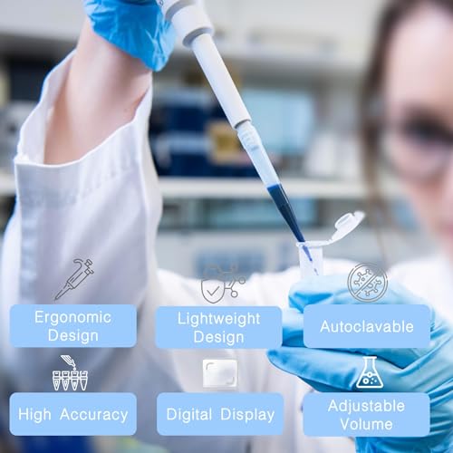 Yiheozux 2-20UL 𝟮-𝟮𝟬 𝘂𝗹 High Precision Pipettor Single Channel 𝗠𝗮𝗻𝘂𝗮𝗹 𝗔𝗱𝗷𝘂𝘀𝘁𝗮𝗯𝗹𝗲 Variable Volume Laboratory Lab Micro Pipette thumb #4
