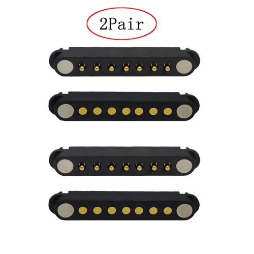Image of 2 Pair Magnetic Pogo Pin Connector, 2 /3 /4 /5P 2A Pogopin Magnetic Connector Male+Female 2.54 /2.5 MM Through Holes Spring Loaded Connectors DC Power Socket DC Power Charge Probe Connector (7Pin)