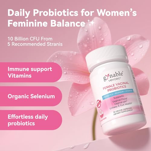 Gynable Vaginal Probiotic for Women- Female Probiotic for pH Balance,Upgraded to 10 Billion CFU Probiotics Odor Control, Yeast Balance, Promote Healthy Vaginal Flora & Feminine Health