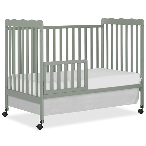 Image of Dream On Me Toddler Guard Rail for Convertible Crib, Solid Wood Bed Rail for Toddler Bed Conversion, Meadow Green
