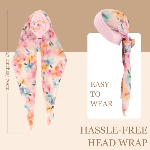 Image of DRESHOW Turban Headwrap for Women Long Hair Head Scarf Headwraps Chemo Headwear Lightweight Hair Loss Covering Hat