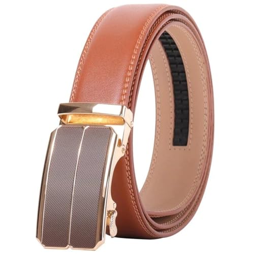 Metal Automatic Buckle Belt For Men 3.5Cm Leather Brown Belts Comes With A Box Blue 120cm2