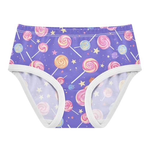 Wusikd Lollipops Girls' Underwear Cotton Stars Girls Briefs Soft Toddler Underwear 2T