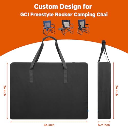 Xxerciz Heavy Duty Folding Chair Storage Bag, Portable 900D Large Chair Carry Replacement Bag with Zipper and Handles for GCI Outdoor Freestyle Rocker Chair (Bag Only) - Image 2