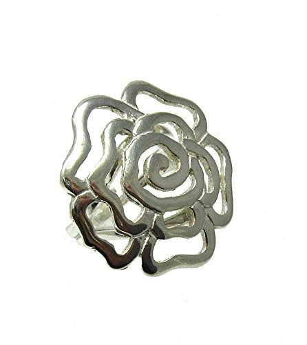 Bague en argent massif 925 Empress, la fleur ajustable d'exception - 2