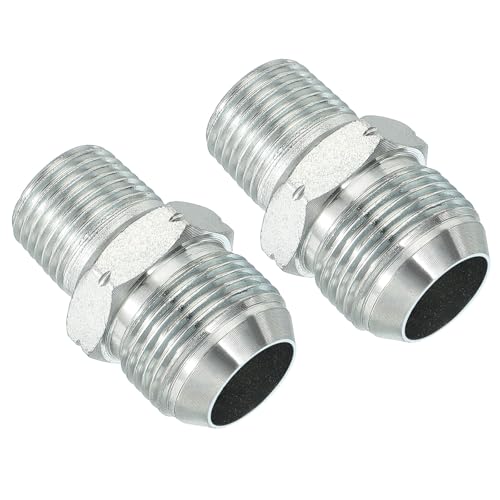 Image of PATIKIL Pipe Adapter Connector 1-1 /16 inch Male 74 Flare JIC x 1 /2 inch Male R Pipe Fitting 2 Pcs Oil Feed Restrictor Fitting Hydraulic Connector for Oil Steam Water Pipelines System